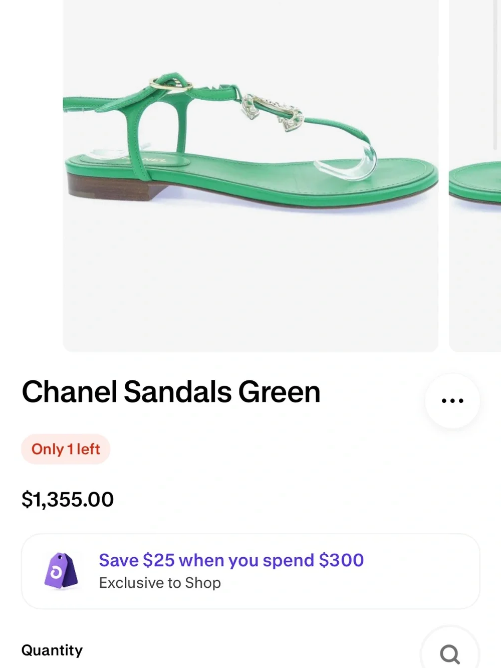 CHANEL-RARE- Green Leather T-Strap CC Sandals